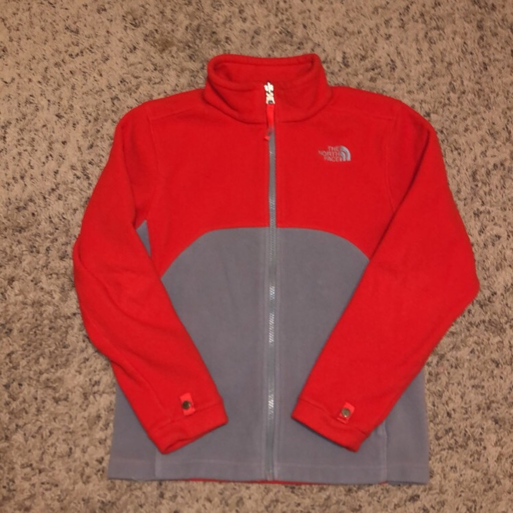 Kids (m/m) or (10/12) red & grey North Face